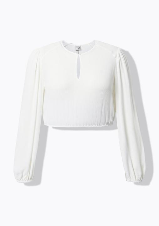 Actual product image Ulla Popken Split Neck Elastic Hem Dirndl Blouse (52)