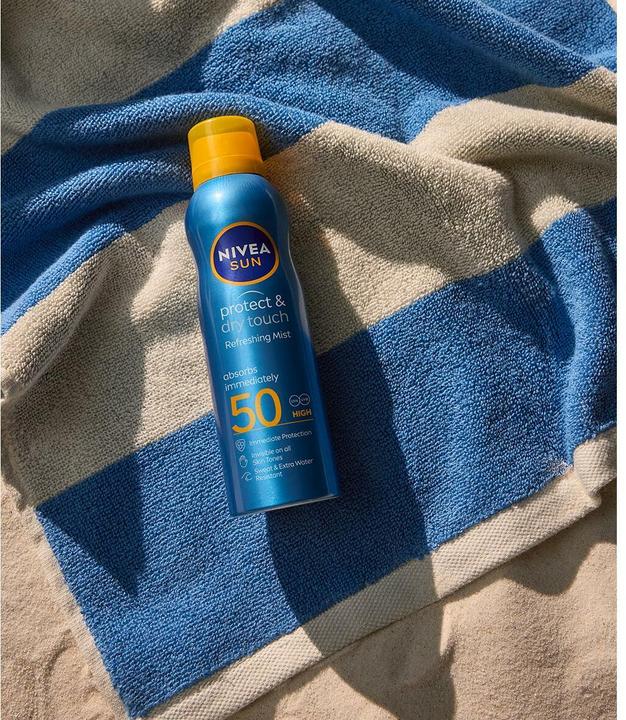 Actual product image NIVEA Protect & Dry Touch Sport Sprühnebel LSF 50 (Sun spray, SPF 50, 200 ml)