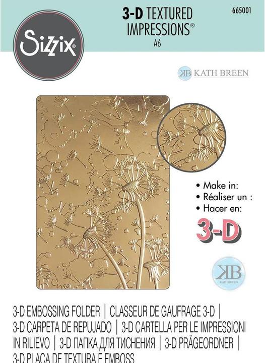 Actual product image Sizzix 3-D Textured Impressions Embossing Folder - Dandelion Wish