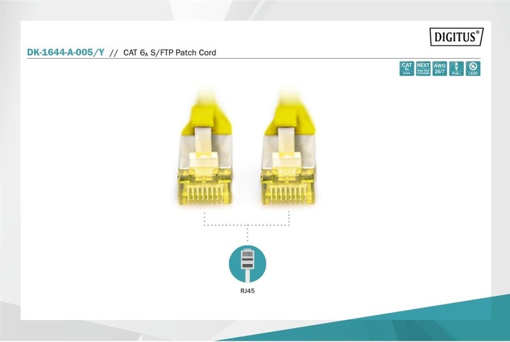 Produktbild Digitus Netzwerkkabel (S/FTP, CAT6a, 0.50 m)