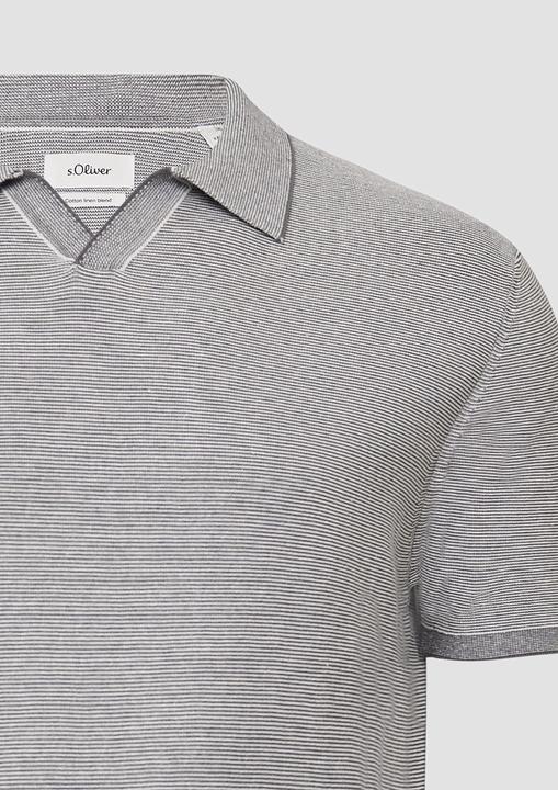 Produktbild s.Oliver Strickpullover Gestricktes Poloshirt aus Leinenmix (5XL)