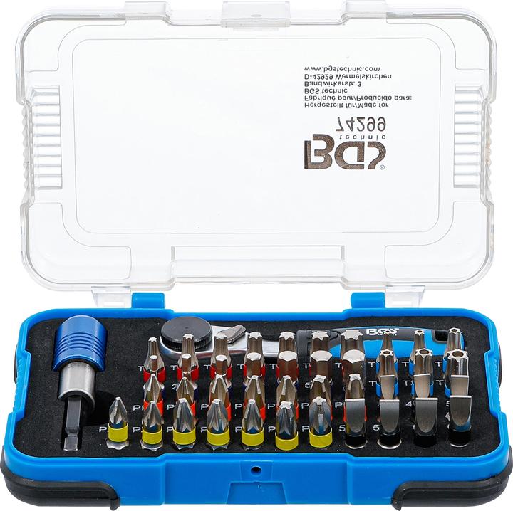 Actual product image BGS Color Bit Set | with Bit Ratchet | External Hexagon 6.3 mm (1/4") | 43 pcs. (6.3 mm)