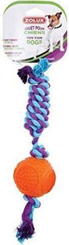 Productafbeelding Zolux Rubberen bal met touw 7,5 cm (Bal speelgoed hond)