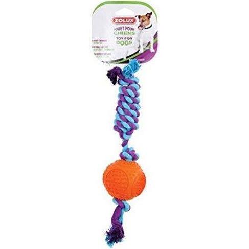 Zolux Rubber ball with rope 7.5 cm, Hundespielzeug