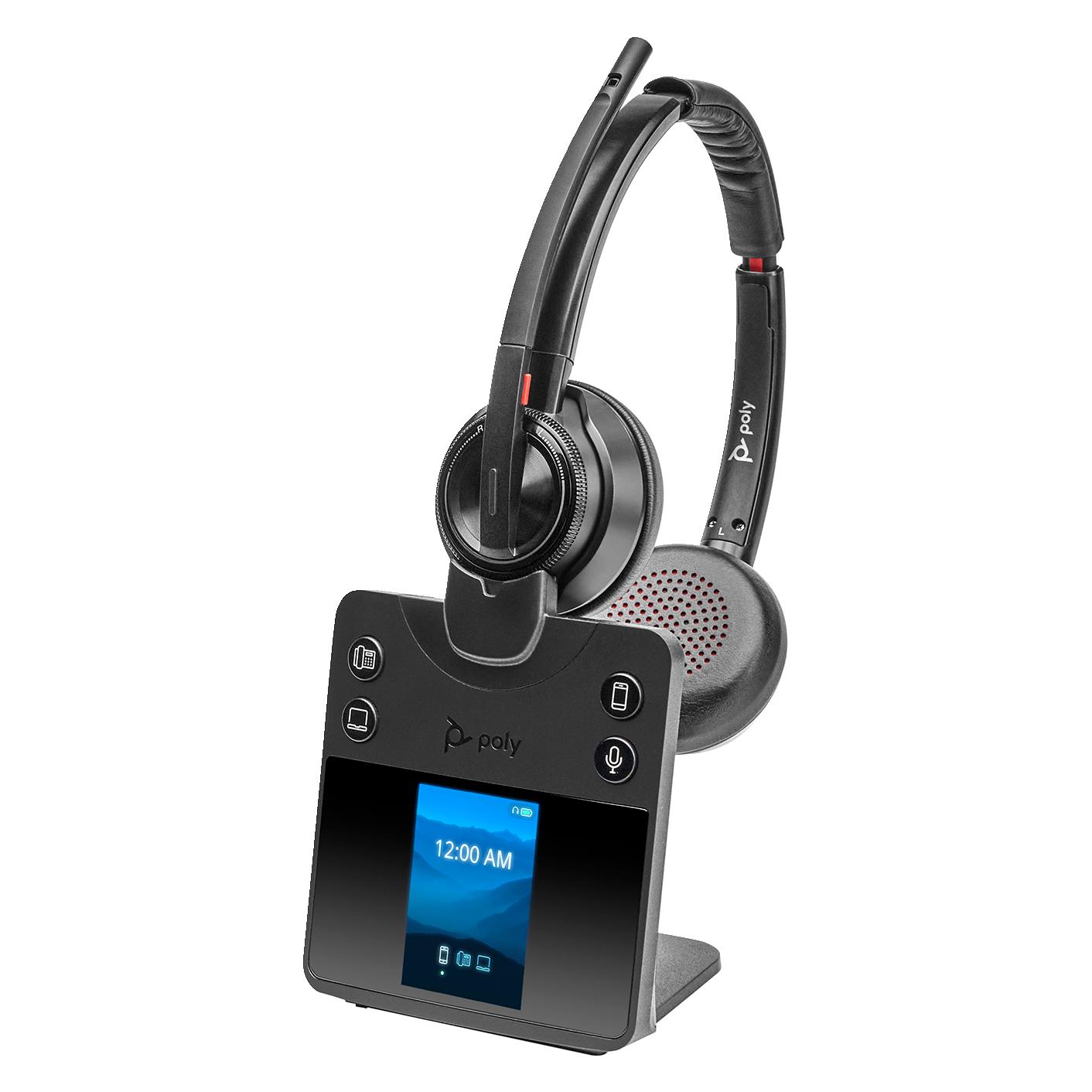 HP Poly Savi 8420 Office DECT 1880-1900 MHz Stereo-Headset (Kabellos, USB-A), Office Headset, Schwar