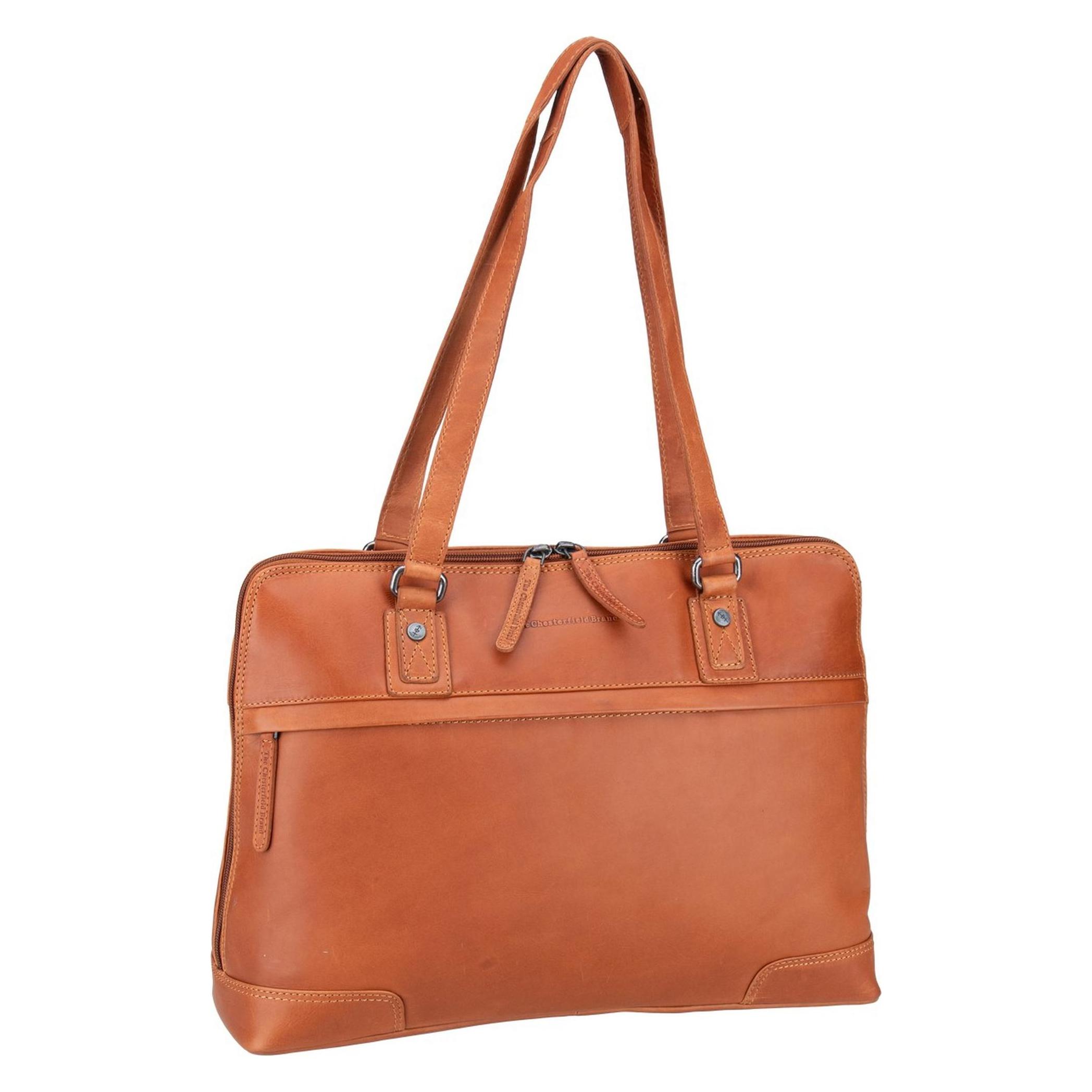 The Chesterfield Brand, Damen, Handtasche, Branson Schultertasche Leder 37 Cm Laptopfach, Braun