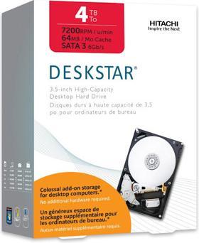 Hitachi Deskstar 7K4000, 7200rpm, 64MB, 4TB, SATA-3, au détail (4 To, 3.5")