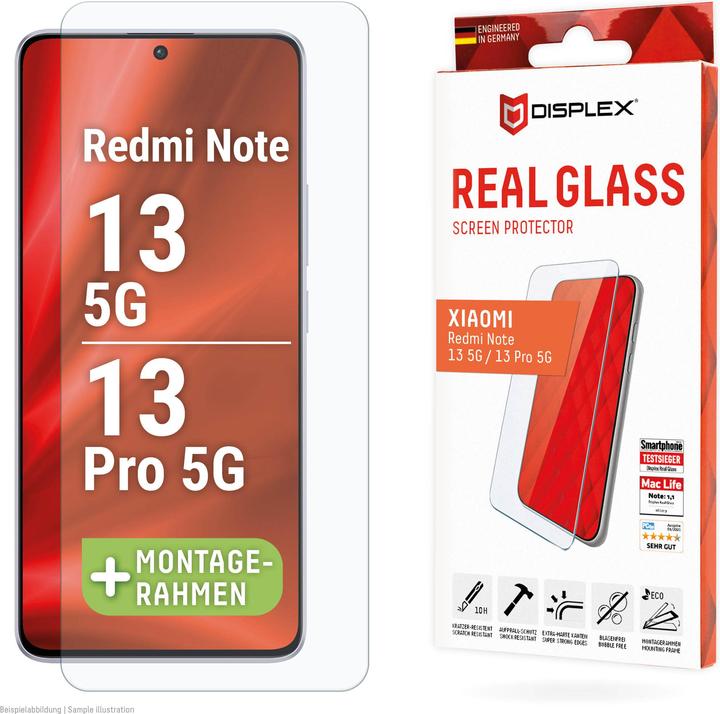 Produktbild Displex Real Glass, 2D Panzerglas (1 Stück, Xiaomi Redmi Note 13 5G, Xiaomi Redmi Note 13 Pro 5G)
