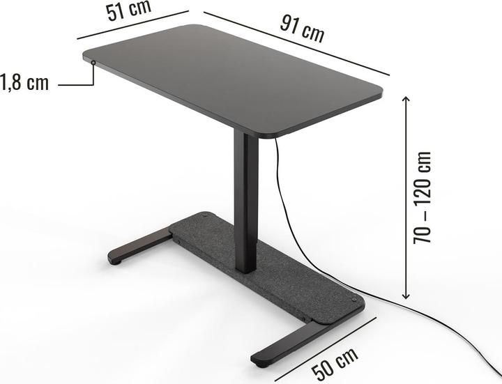 Produktbild Yaasa Desk One - Höhenverstellbarer Sitz-/Stehtisch (91 x 51 x 120 cm)