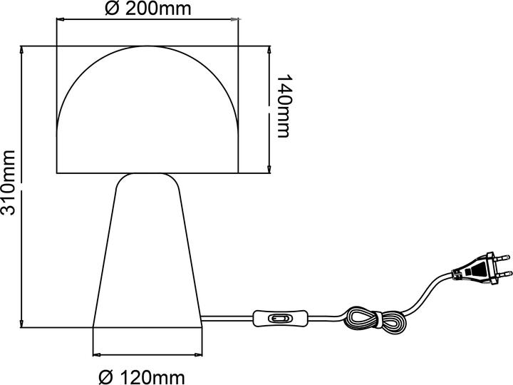 Produktbild Brilliant Nalam Tischleuchte 31cm holz hell/grau Mass: 31x20 (E14)