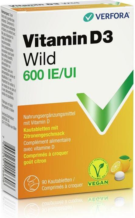 Actual product image Wild Pharma Vitamin D3 Wild Tabl 600 IU vegan 60 Capsules (90 Piece, Pills, 25 g)