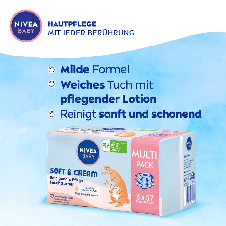 Produktbild NIVEA Soft & Cream Feuchttücher Trio (171 Stück)