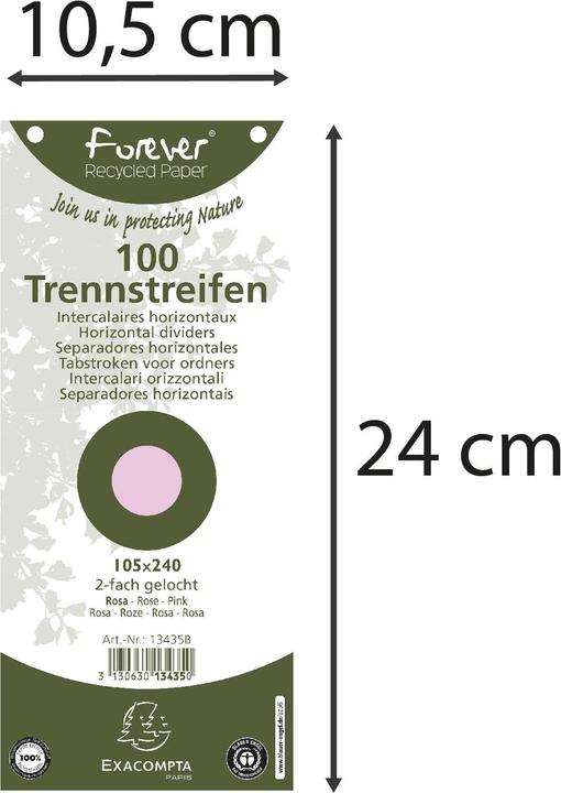Image du produit Exacompta Bande de séparation Forever 10.5 x 24 cm, 100 pcs - rose
