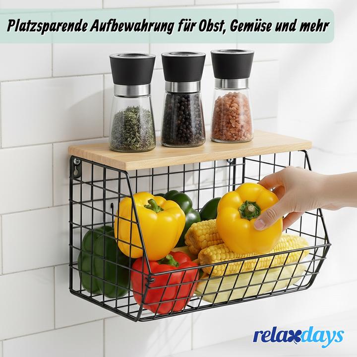 Produktbild Relaxdays Obstkorb Wandregal
