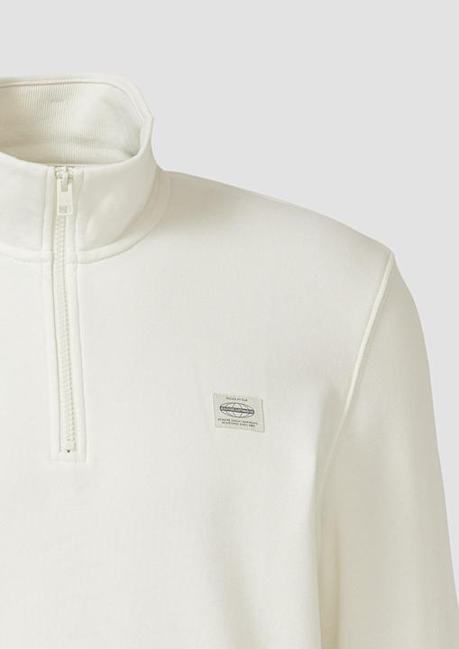 Produktbild s.Oliver Sweatshirt Sweatshirt mit Troyer-Kragen und Logo-Patch (S)