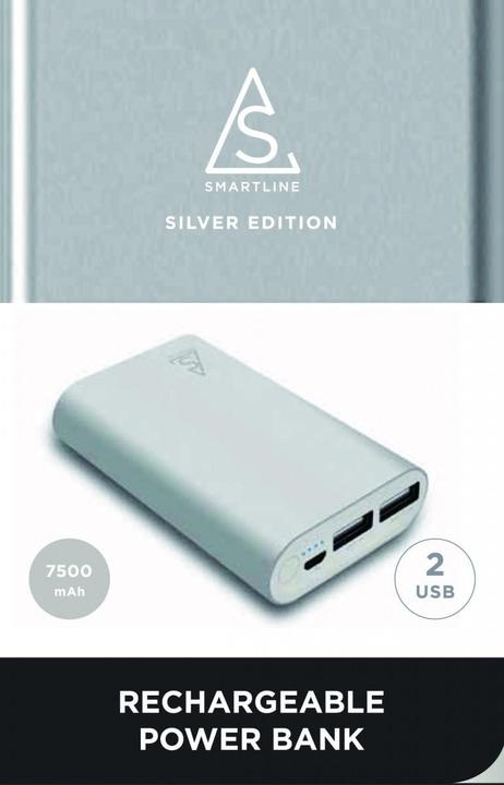 Actual product image Holdit Powerbank Smartline 7500 mAh Silver (613374) (7500 mAh, 27.75 Wh)