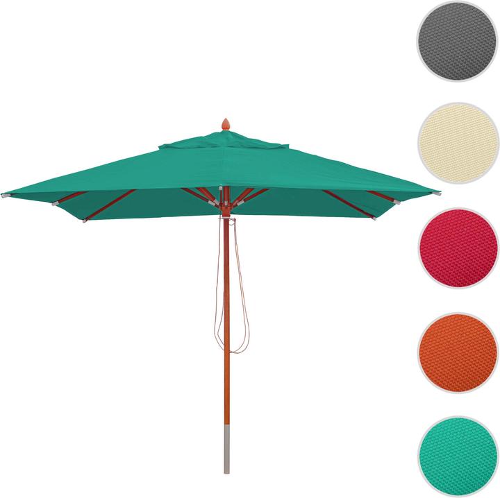 Image du produit Swisshandel24 Gastronomie Parasol en bois, Parasol de jardin, Polyester/bois 14kg, carré 3x3m corde antichoc - b (3 m)