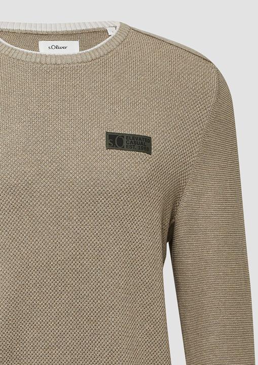 Produktbild s.Oliver Strickpullover Strickpullover aus Baumwolle mit Struktur (XL)