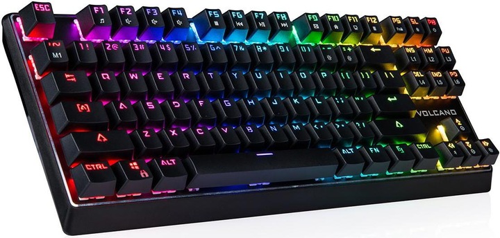 Actual product image Modecom VOLCANO LANPARTY RGB White Gaming Keyboard Blue US (US, Cable)