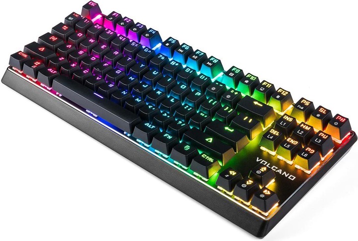 Actual product image Modecom VOLCANO LANPARTY RGB White Gaming Keyboard Blue US (US, Cable)