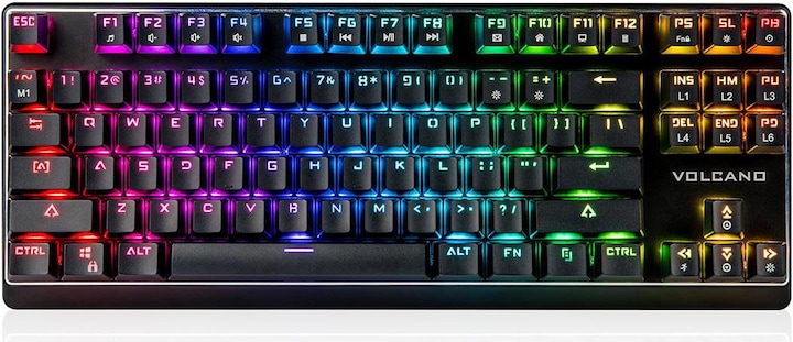 Actual product image Modecom VOLCANO LANPARTY RGB White Gaming Keyboard Blue US (US, Cable)