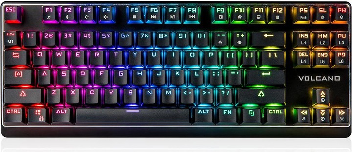 Actual product image Modecom VOLCANO LANPARTY RGB White Gaming Keyboard Blue US (US, Cable)