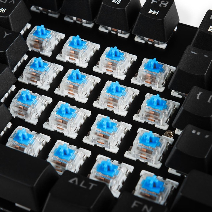 Actual product image Modecom VOLCANO LANPARTY RGB White Gaming Keyboard Blue US (US, Cable)