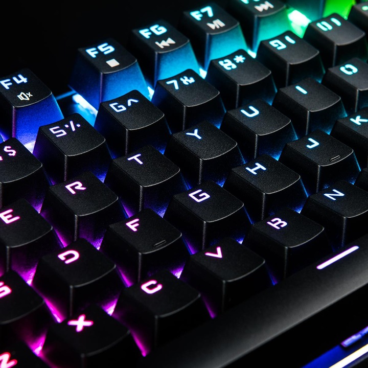 Actual product image Modecom VOLCANO LANPARTY RGB White Gaming Keyboard Blue US (US, Cable)