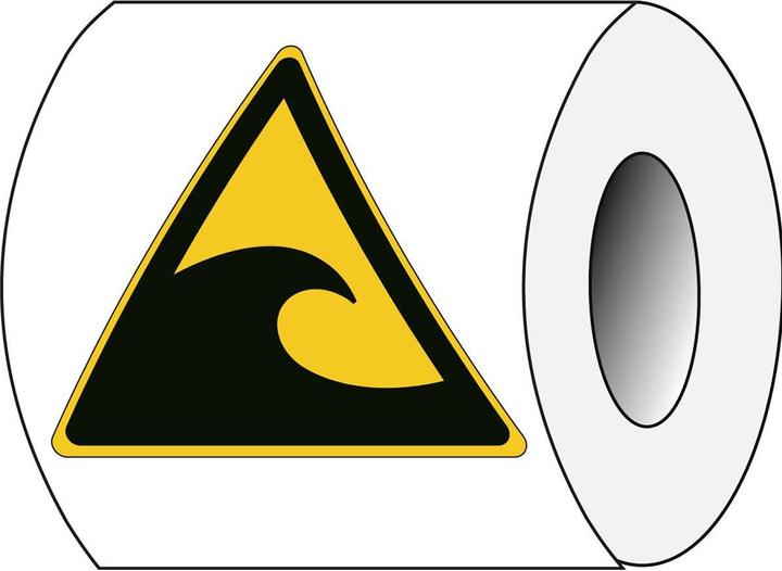 Actual product image Brady ISO safety sign - Warning of tsunami danger zone
