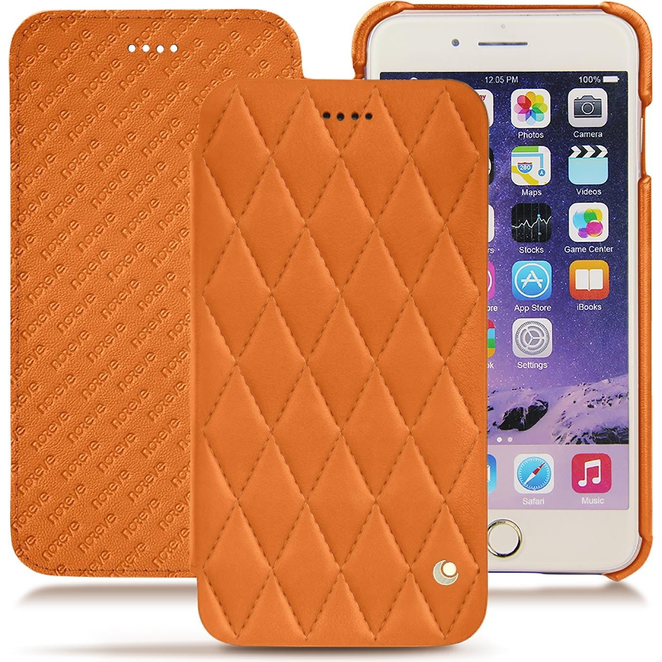 Noreve Lederschutzhülle horizontal (Apple iPhone 7 Plus), Smartphone Hülle, Orange