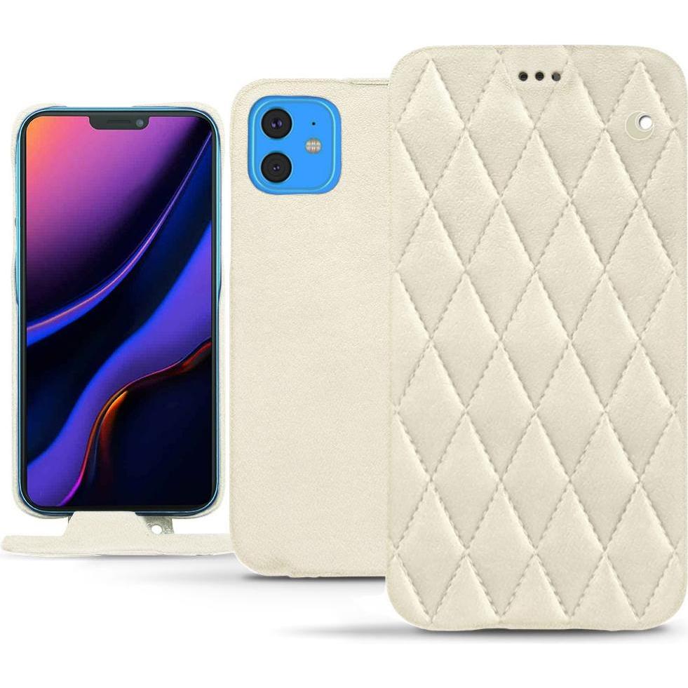 Noreve Lederschutzhülle vertikal (Apple iPhone 11), Smartphone Hülle, Weiss