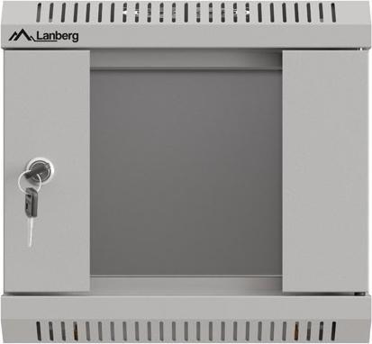Productafbeelding Lanberg Szafa Instalacyjna Rack Wisząca 10 4u 300x300 Szara Drzwi Przeszklone (Flat Pack) (4 HE, 10 inch rek)