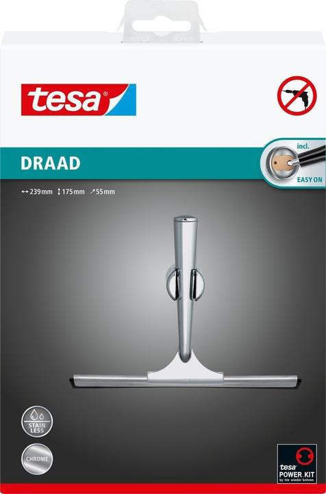 Actual product image tesa DRAAD shower squeegee incl. adhesive solution without drilling