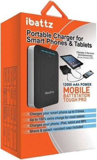 Image du produit iBattz Powerbank BattSTation Tough Pro 12000 mAh Juodas (IB-PWB-BLK-A2) (12000 mAh, 44.40 Wh)