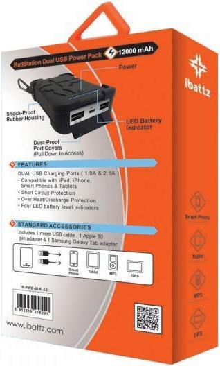 Image du produit iBattz Powerbank BattSTation Tough Pro 12000 mAh Juodas (IB-PWB-BLK-A2) (12000 mAh, 44.40 Wh)