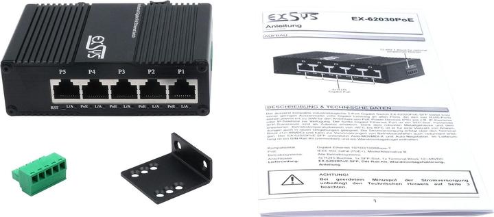 Produktbild Exsys Web-Managed Mini PoE+ Switch 5x 1 Gbit/s (5 Ports)