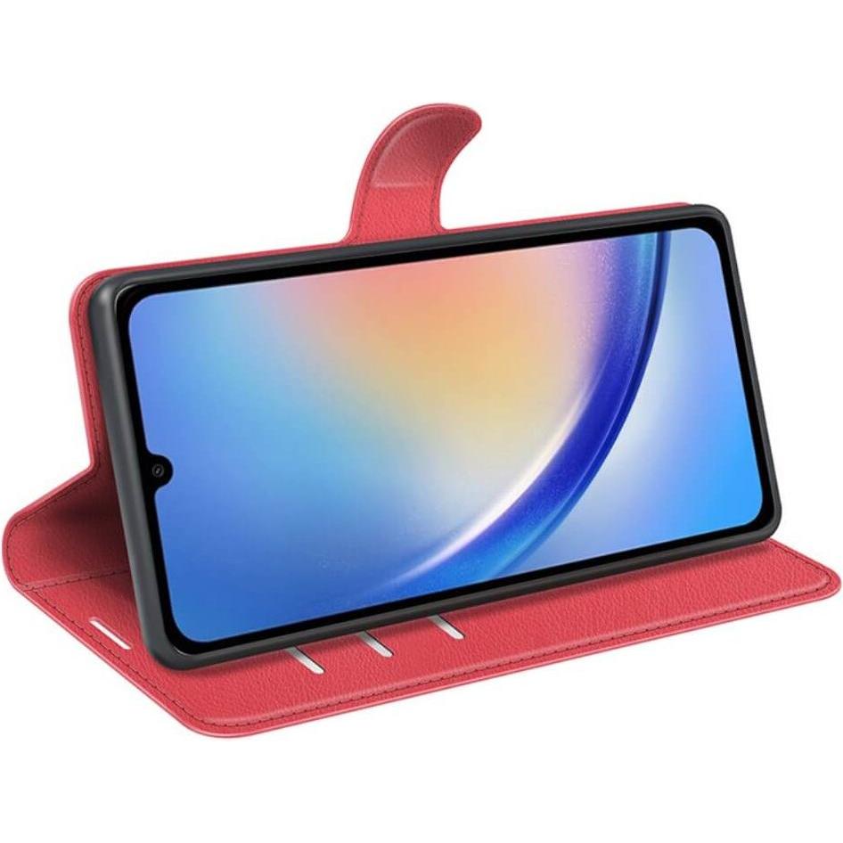 Thumbnail - Cover-Discount Galaxy A35 - Leder Etui Hülle rot (Samsung Galaxy A35), Smartphone Hülle, Rot
