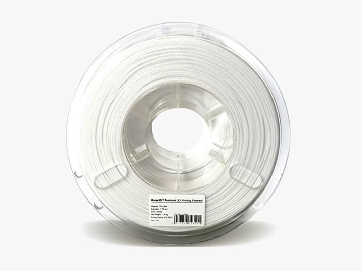 Actual product image Raise3D Filament Premium TPU-95A White 1.0kg 1.75mm (TPU, 1.75 mm, 1000 g, White)