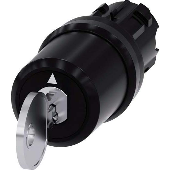 Siemens Schlüsselschalter Frontelement, CES SSG10 (3SU1000-5BL01-0AA0), Taster + Schalter, Schwarz