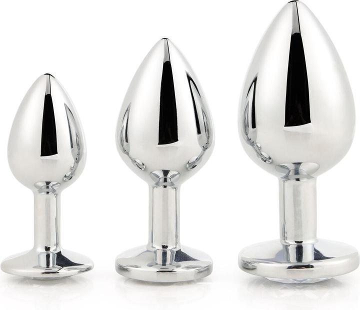 Actual product image Dream Toys SET Gleaming Love Plug zestaw korków analnych Silver 3szt.