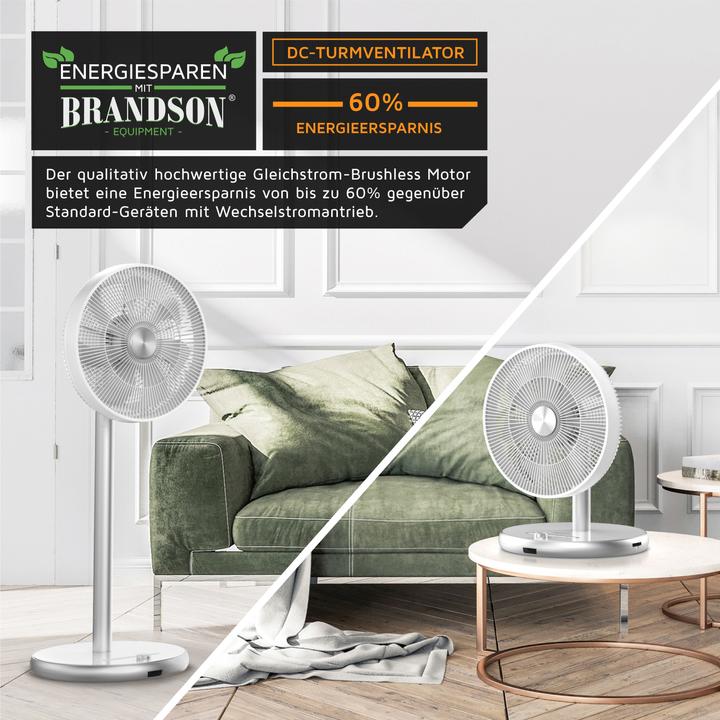 Produktbild Brandson Standventilator 32cm Ø, Standlüfter 25 W mit DC Motor, höhenverstellbar, Oszillation, Timer (64 dB)