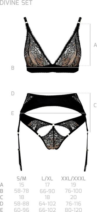 Immagine prodotto Casmir Ensemble lingerie jarretelles Divine - S/M - Noir (S, M)