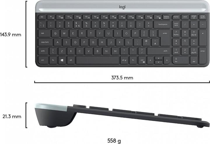 Image du produit Logitech Clavier et souris sans fil MK470, Graphite Sp., US (ING. Int., Sans fil)