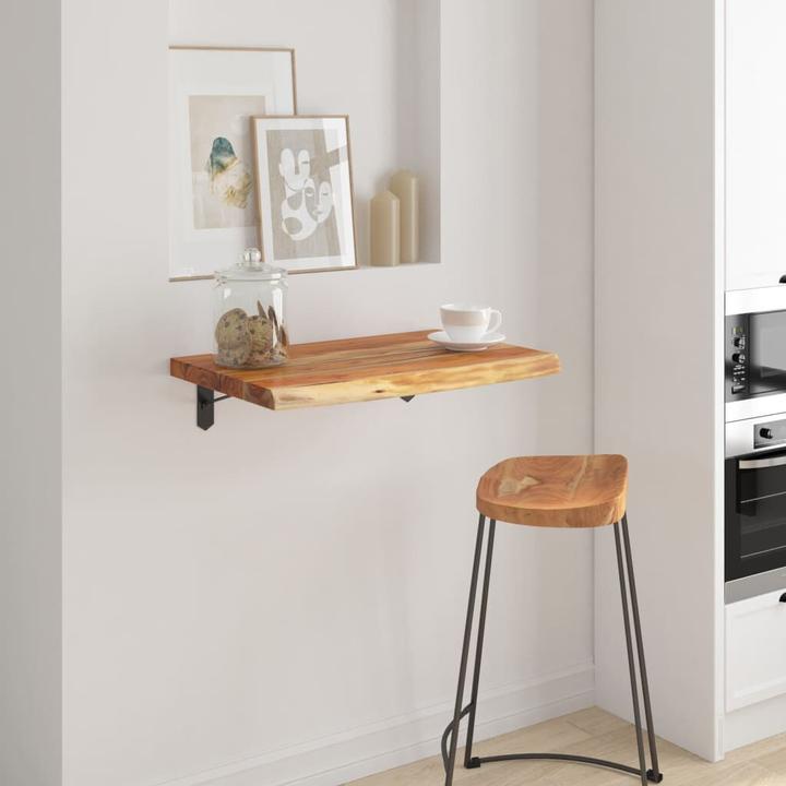 Image du produit VidaXL Étagère murale Rectangulaire Bord d'arbre Étagère suspendue Bureau Étagère en bois massif Acacia
