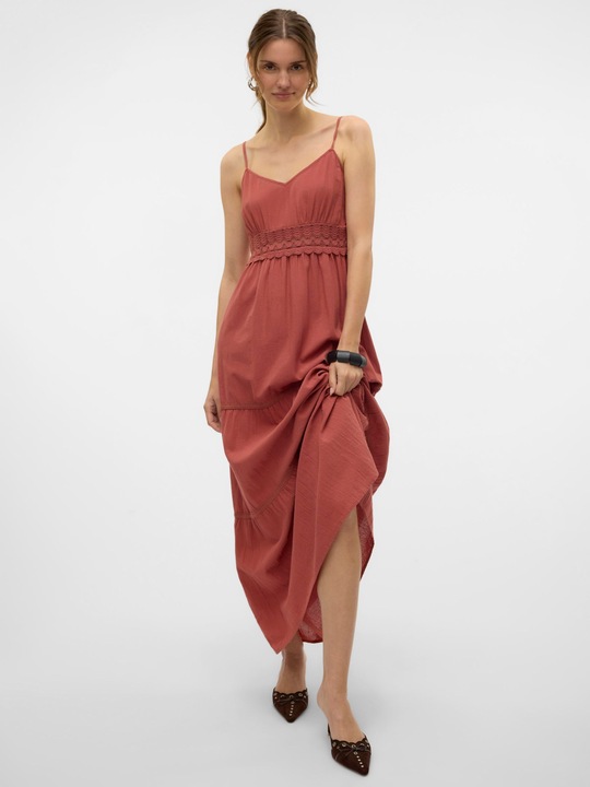 Immagine prodotto Vero Moda Normal geschnitten V-Ausschnitt Verstellbare Träger Langes Kleid Kleid (L)