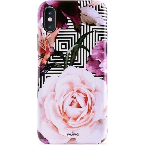 Puro Glam Geo Flowers - Case for Iphone Xs (Apple iPhone XS), Smartphone Hülle, Pink