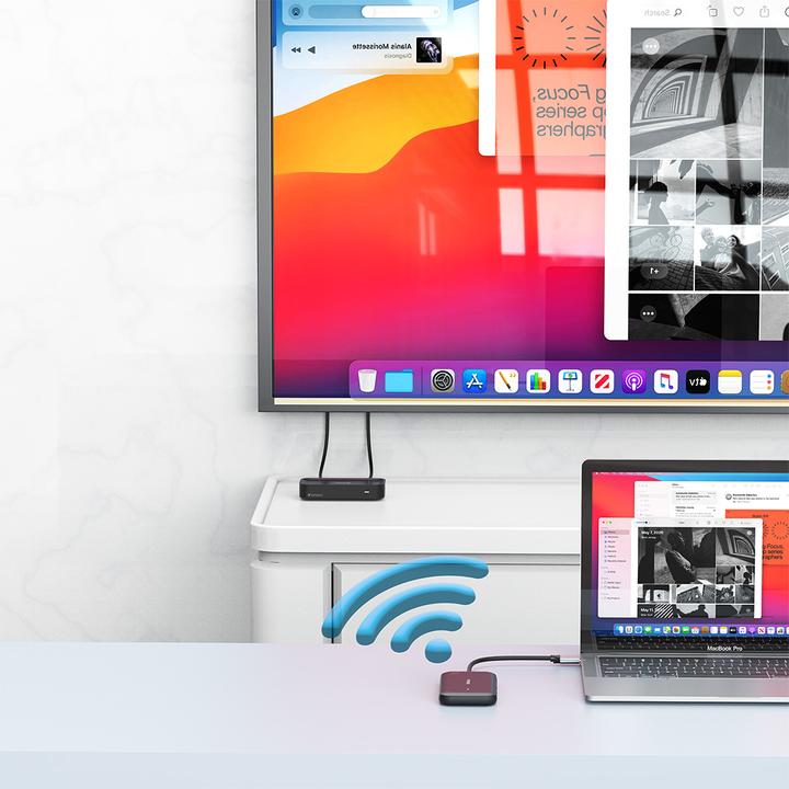 Actual product image Verbatim USB-C wireless display adapter 1080P with hub WDA-01 (USB-C, 3 ports)