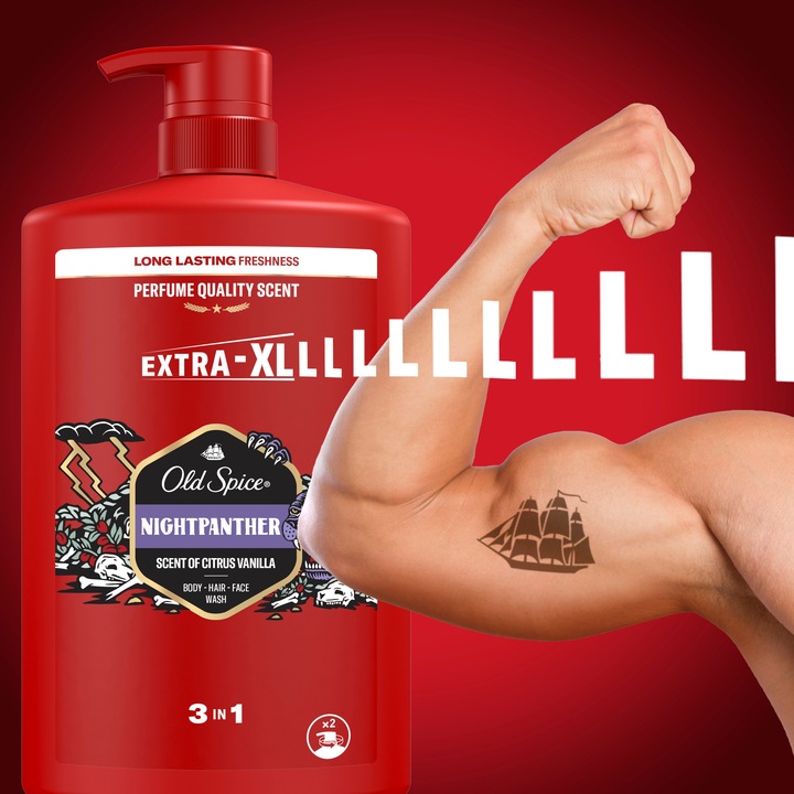 Image du produit Old Spice Shampooing & Body Wash Night Panther Shampooing pour cheveux (1000 ml, Shampoing liquide)