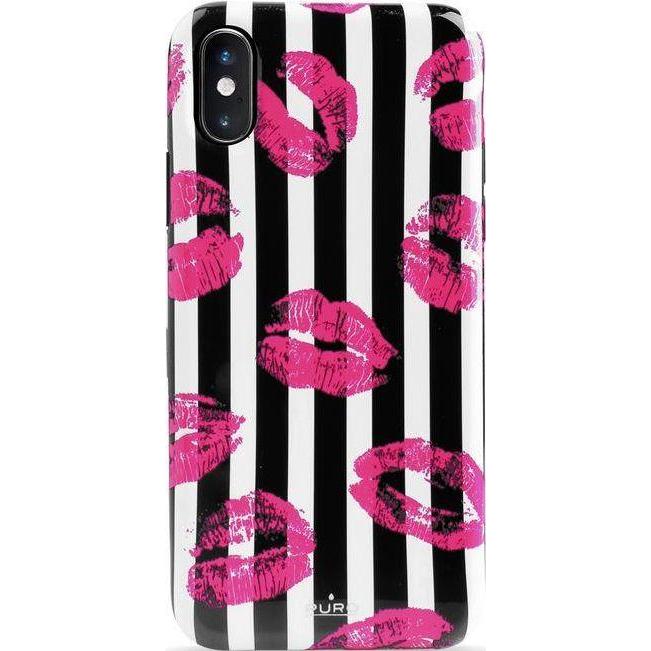 Puro Glam Miami Stripes - Case for Iphone Xs (Apple iPhone XS), Smartphone Hülle, Schwarz