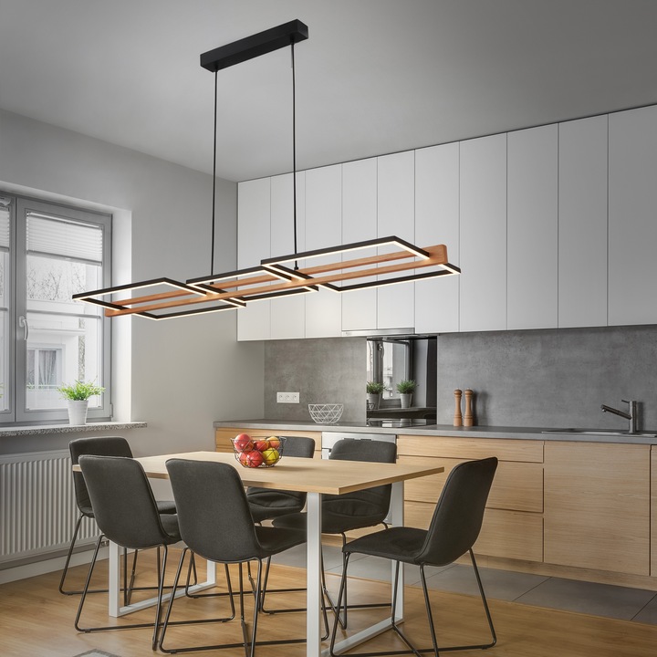 Produktbild Briloner LED Pendelleuchte, Schwarz / Holz, LED / 36W